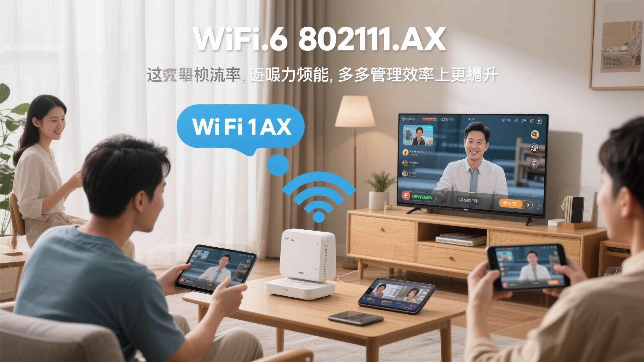 WiFi 6，即802.11ax协议，相较于上一代WiFi 5，在理论速率、抗干